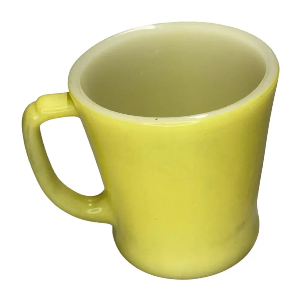 Anchor Hocking Fire-King Yellow D-Handle Mug Vintage Milk Glass USA - Picture 8 of 9